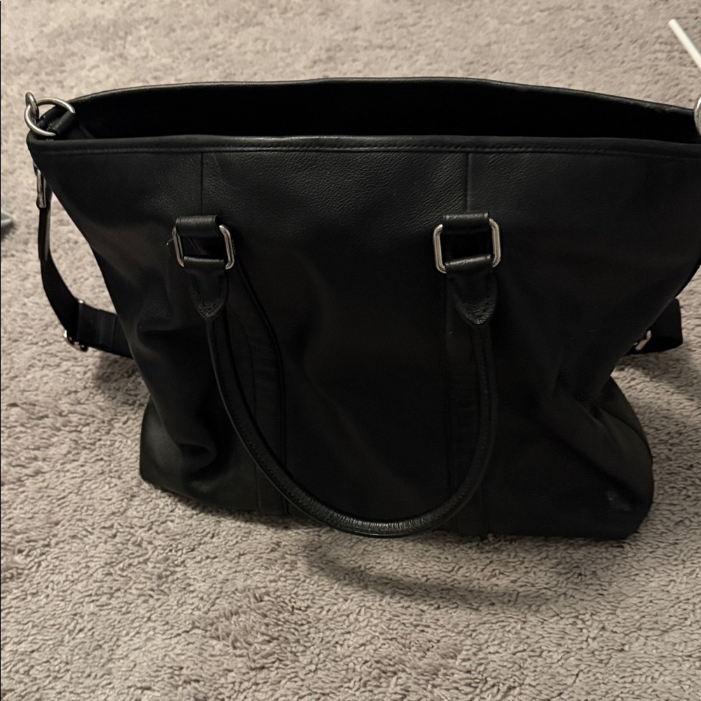 Coach Black Leather Work Bag